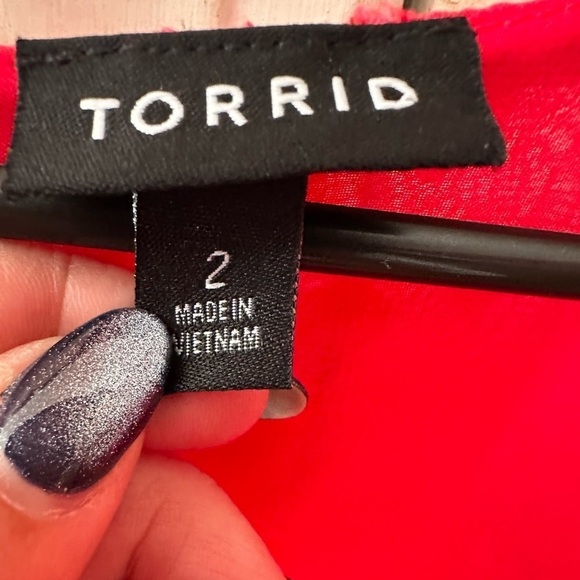 Torrid Plus Size Peplum Chiffon Heart Blouse - Picture 8 of 13